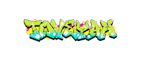 a graffiti text on a black background